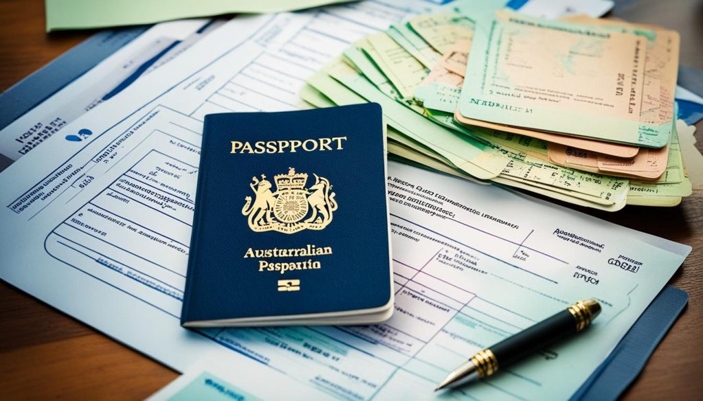 australian visa application on paper