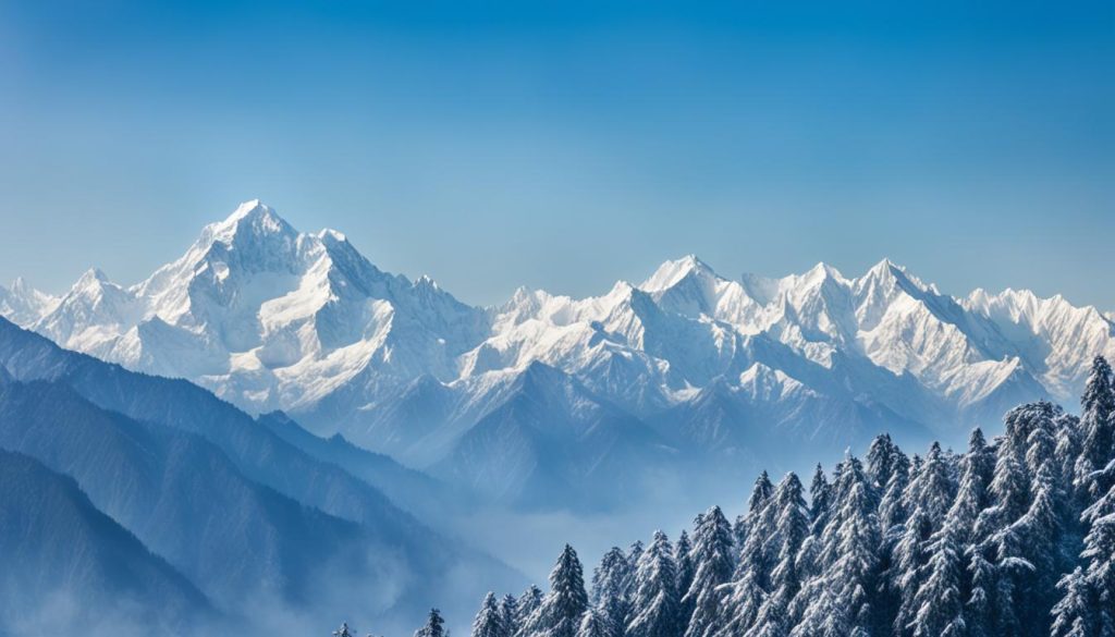 snow-capped peaks in darjeeling