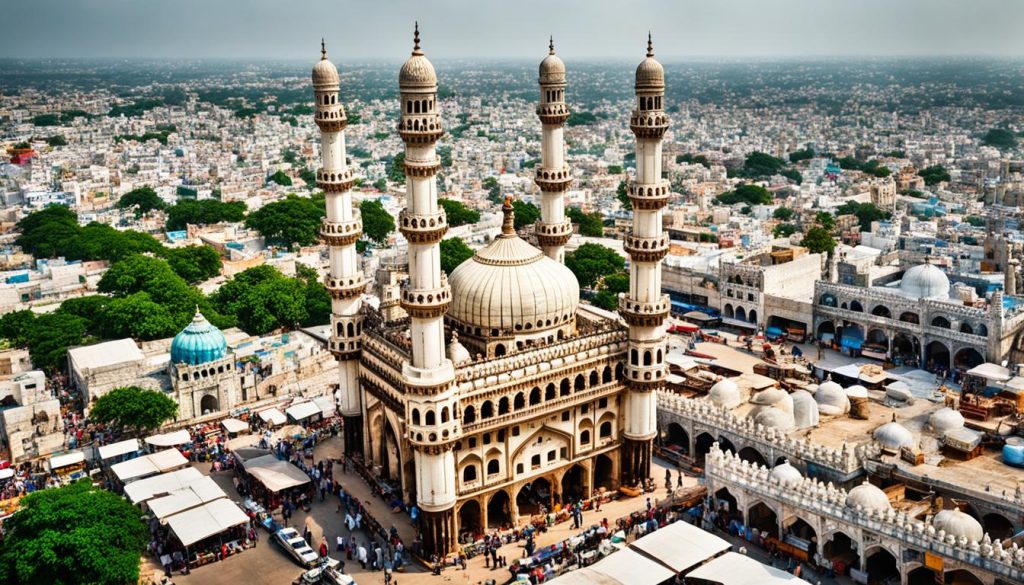 Charminar, a famous landmark in Hyderabad