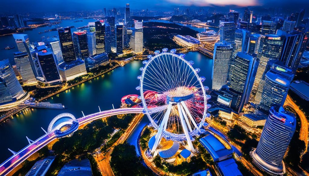 Singapore Flyer panoramic city view